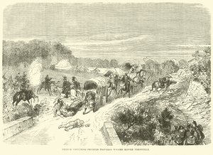 Franzosen erobern preußische Versorgungswagen vor Thionville, September 1870 von English School