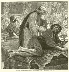 "Venn, hvordan kom du inn hit?", St Matthew, xxii av English School