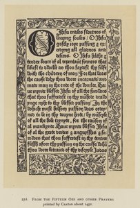 Aus den Fifteen Oes und anderen Gebeten, gedruckt von Caxton um 1491 (Lithografie) von English School