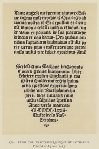 Fra Tractatus Quinque av Lotharius, trykt i Lyon av English School