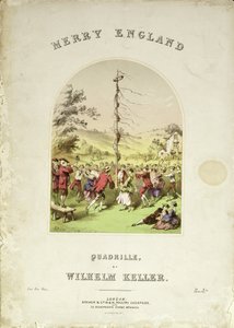 Forside på musikkcoveret til Merry England, en kvadrille av Wilhelm Keller av English School