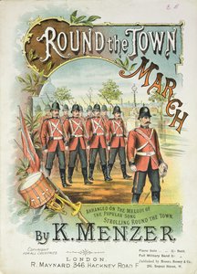 Forside på partituret til Round the Town March, av K. Menzer av English School