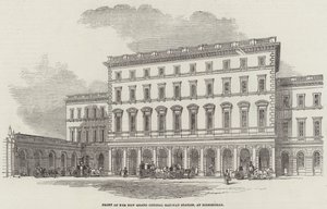 Foran New Grand Central Railway Station, i Birmingham (gravering) av English School