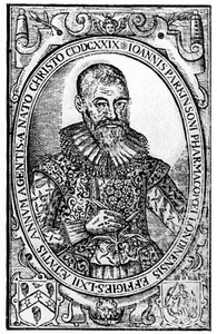 Frontispice for Paradisi in Sole Paradisus Terrestris av John Parkinson, utgitt 1629 av English School
