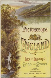 Frontispice for Picturesque England av L Valentine (farget gravering) av English School