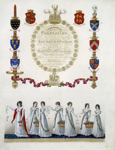 Frontispice, fra "Ceremonial of the Coronation of his Most Sacred Majesty King George the Fourth", av John Whittaker, 1823 av English School