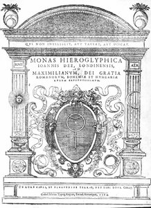 Frontispice fra Monas Hieroglyphica av John Dee, utgitt i 1564 (trykk) av English School