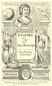 Frontispice av Randolphs Poems with his Portrait av English School