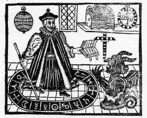 Frontispice av The Tragicall History of the Life and Death of Doctor Faustus, av Christopher Marklin, ca. 1616 av English School