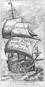 Frontispice til De Maribus liber, av Hugo Grotius og Paulus van Merula de Maribus, 1633 av English School