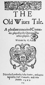 Frontispice til The Old Wives Tales av George Peele (1556-96) 1595 av English School
