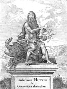 Frontispice til William Harveys The Generation of Animals utgitt i 1651 av English School