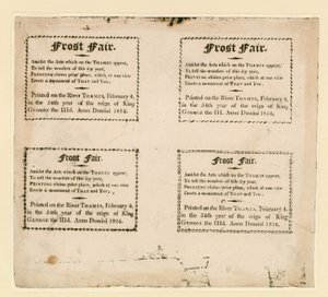 Frostmesse von 1814. Souvenirs auf dem Eis gedruckt