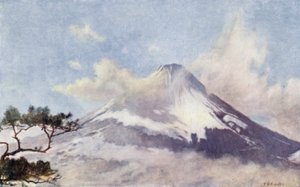 Fujisan, det "hellige fjellet" (farge litho) av English School