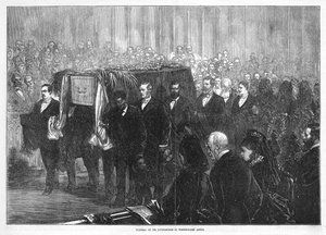 Begravelse til Dr Livingstone i Westminster Abbey av English School