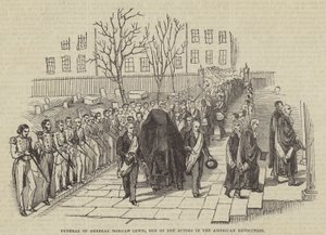 Begravelse til general Morgan Lewis, en av skuespillerne i den amerikanske revolusjonen av English School