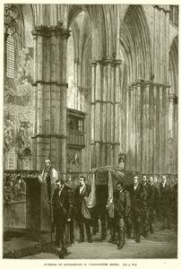 Livingstones begravelse i Westminster Abbey av English School