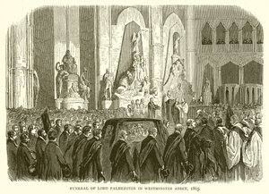 Begravelse av Lord Palmerston i Westminster Abbey, 1865 av English School