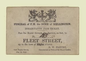 Begravelse til The Duke of Wellington, Inhabitants Pass Ticket av English School