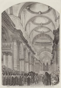 Begravelse av hertugen av Wellington i St Paul's Cathedral, Procession in the Nave (gravering) av English School