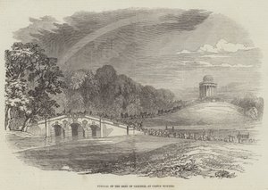 Begravelse til jarlen av Carlisle, på Castle Howard (gravering) av English School