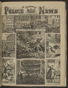 STOR GASSEKSPLOSJON I TOTTENHAM CT. RD. – TAP AV LIV.», Illustrated Police News av English School