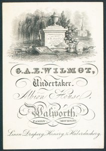 G A E Wilmot, bedemann, handelskort av English School
