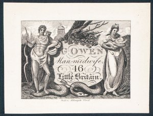 G Owen, mann-jordmor, handelskort av English School