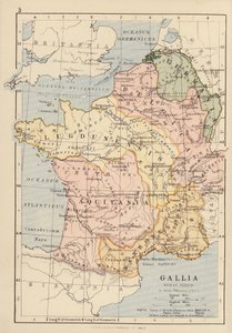 Gallia, romersk periode (fargelitografi) av English School