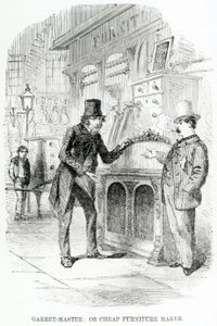 Garret-Master, eller billig møbelmaker, ca. 1840 av English School