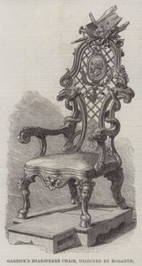 Garricks Shakspeare-stol, designet av Hogarth (gravering) av English School