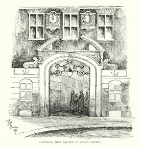 Gateway, New Square til Carey Street (litho) av English School