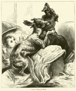 Gelert dreper ulven (gravering) av English School