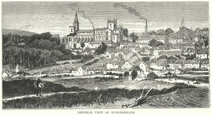 Generelt bilde av Dunfermline (gravering) av English School