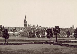 Generelt syn på Exeter (litho) av English School