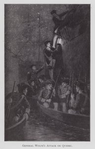 General Wolfes angrep på Quebec (litho) av English School