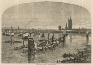 Generell utsikt over Charing Cross Railway Bridge av English School