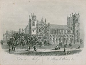 Generell utsikt over Westminster Abbey av English School