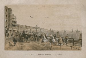 Generell utsikt over Chain Pier og Marine Parade i Brighton av English School