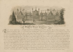Generell utsikt over Royal Pavilion i Brighton av English School