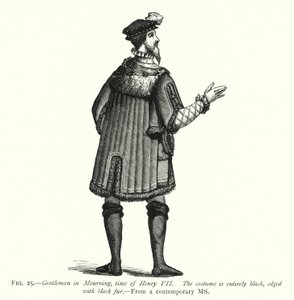 Gentleman in Mourning, Henry VIIs tid (gravering) av English School