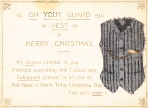 Gentlemans vest, julekort av English School