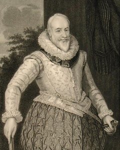 George Carew (1555-1629) jarl av Totnes og baron Carew av Clopton (gravering) av English School