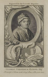 George Frideric Handel, gravert for Universal Magazine, ca. 1760 av English School