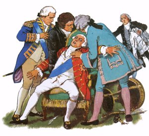 George III lider av et angrep av galskap av English School