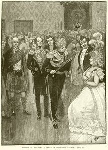 George IV holder en Levee i Holyrood Palace av English School