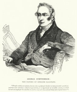 George Stephenson, faren til engelske jernbaner (gravering) av English School