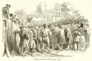 George Whitfield Preaching, 1735 av English School