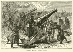 Tysk batteri før Paris, januar 1871 av English School