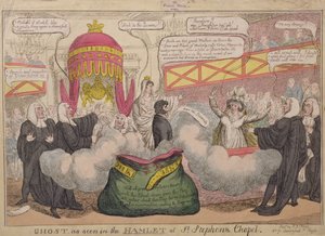 Ghost as Seen in Hamlet of St. Stephens Chapel, pub. 1820 av English School